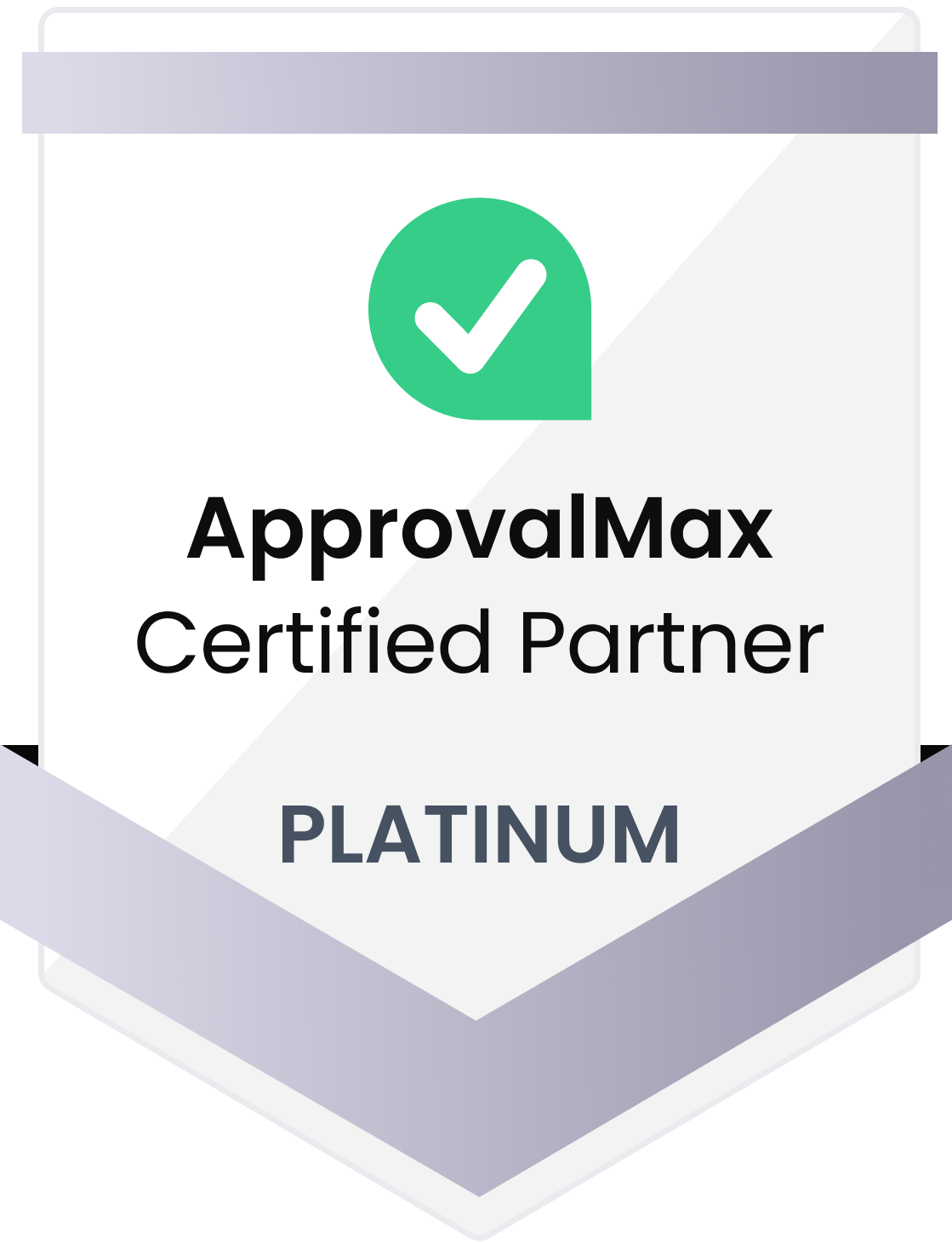ApprovalMax certified partner Platinum badge